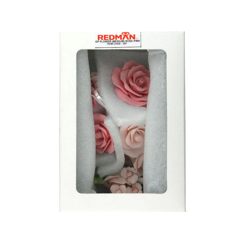gum paste flower rose pink (m) 11x17cm (#387) - Image 3