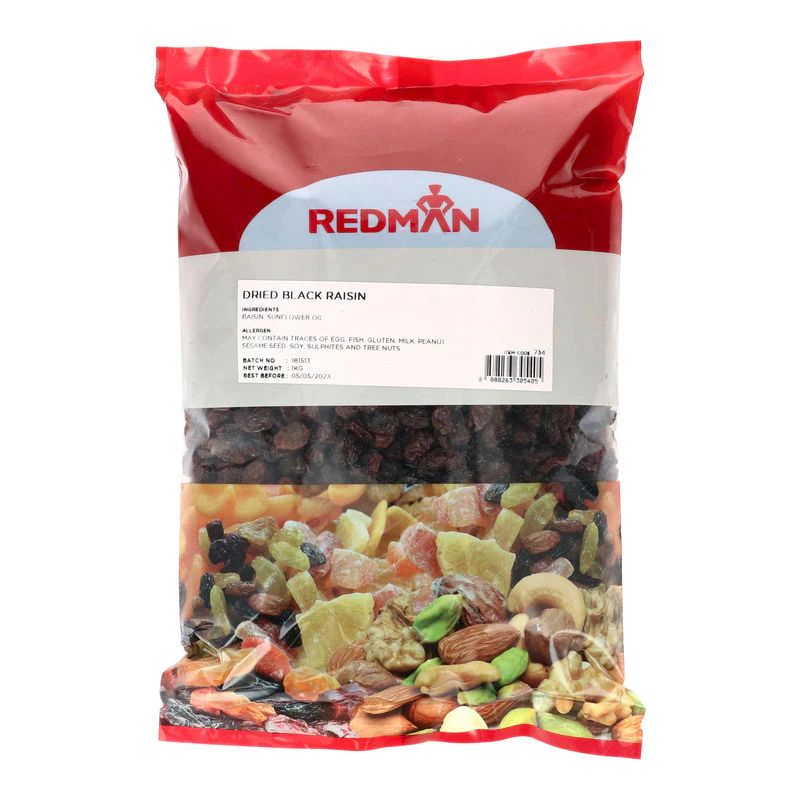 DRIED BLACK RAISINS 1KG (#734) - Image 2