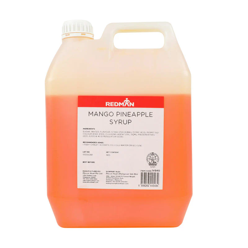 MANGO & PINEAPPLE FLAVOURED SYRUP 5KG (#14940) - Image 2