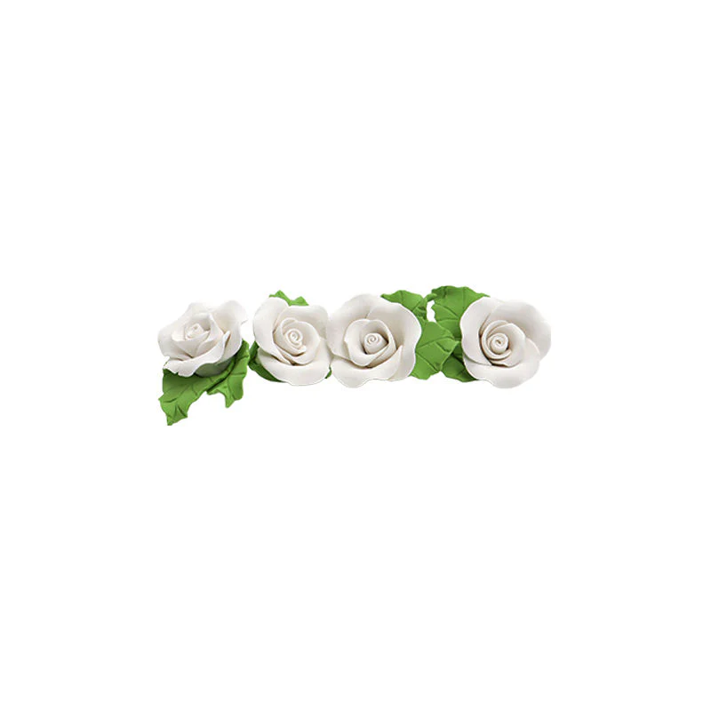 gumpaste flower- white mkkd 28pcs 4x4cm (#50194)