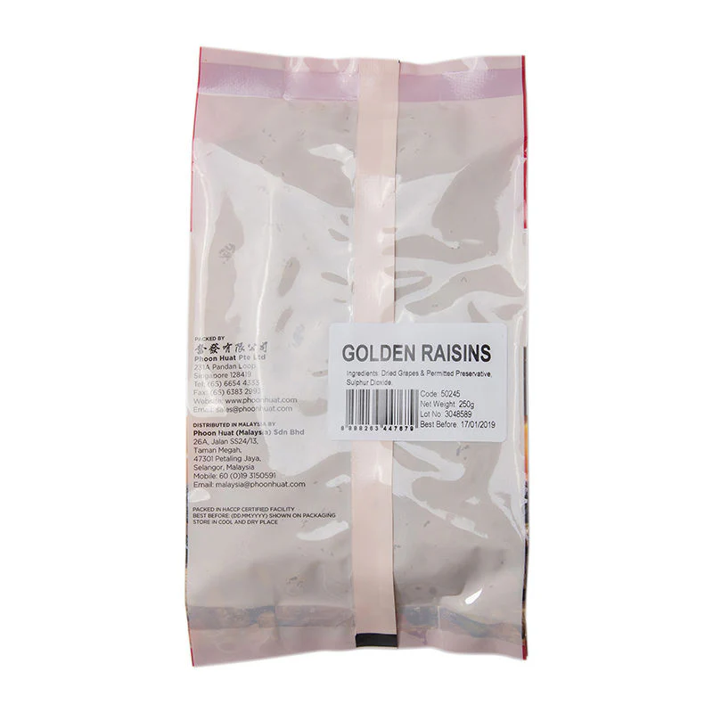 DRIED CALIFORNIA GOLDEN RAISINS 250G (#50245) - Image 3