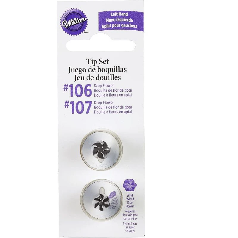 piping tip drop flower set (left-handed) 2pcs (#52033)
