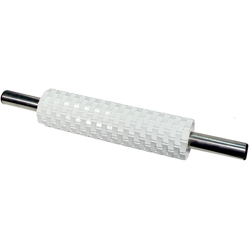 10 inch basketweave rolling pin w handle (#53790) - Image 2