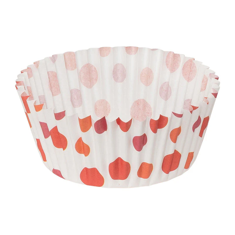baking case dot red 500pcs (#55195)