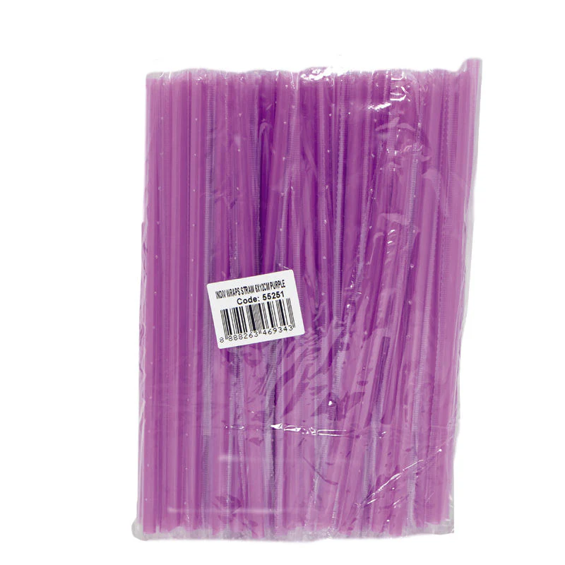 single wrapped straw 6x21cm-purple (#55251)