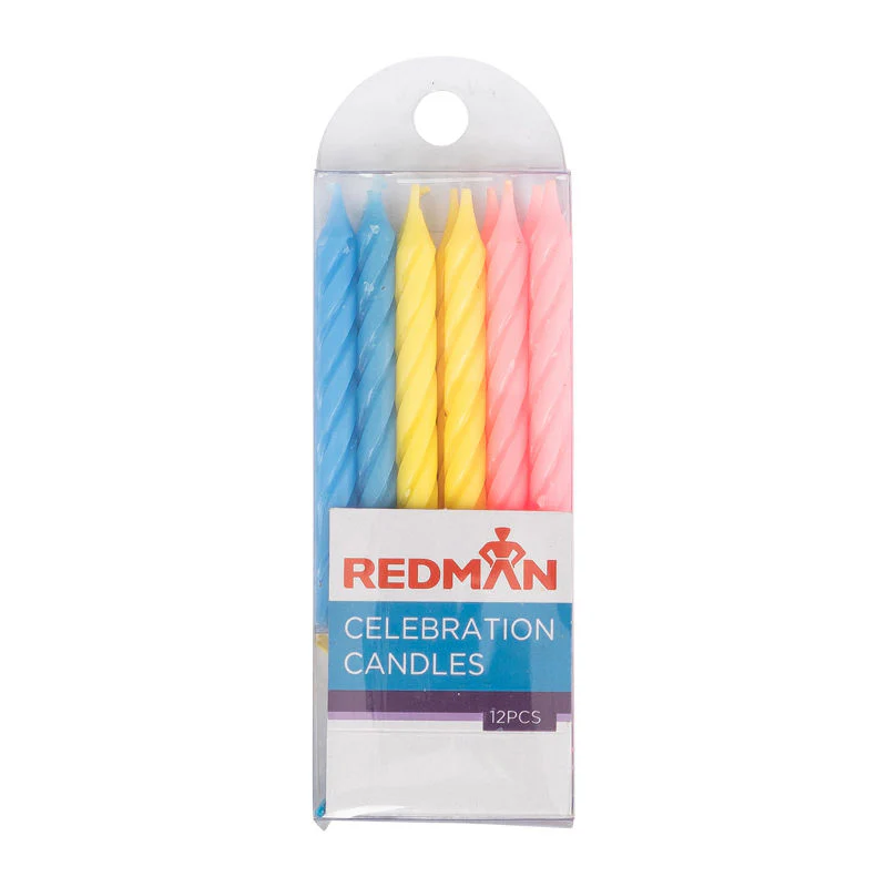 candle 0.8x8cm solid assorted color with holder (#55970) - Image 2
