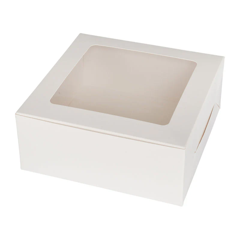 cake box plain white window square 7x7x3" 5pcs (#56196)