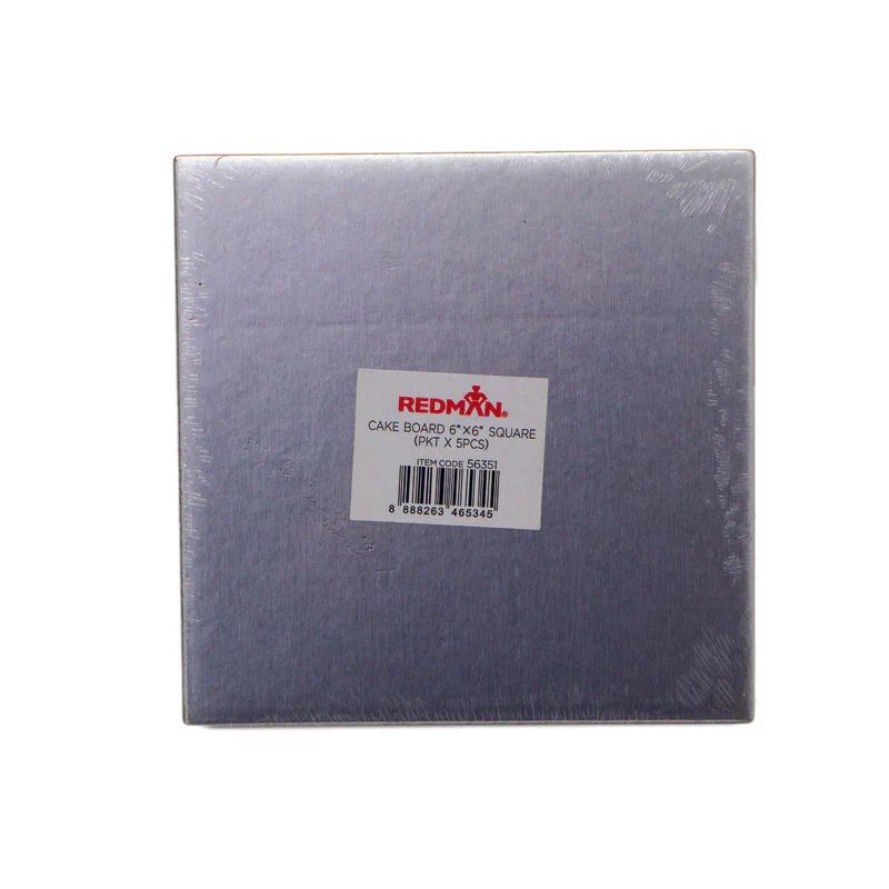 cakeboard 6" square/silver 5pcs (#56351) - Image 2