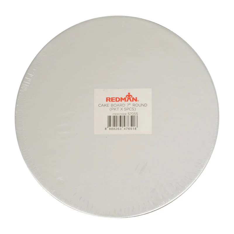 cakeboard 7" round silver 5pcs (#57055)