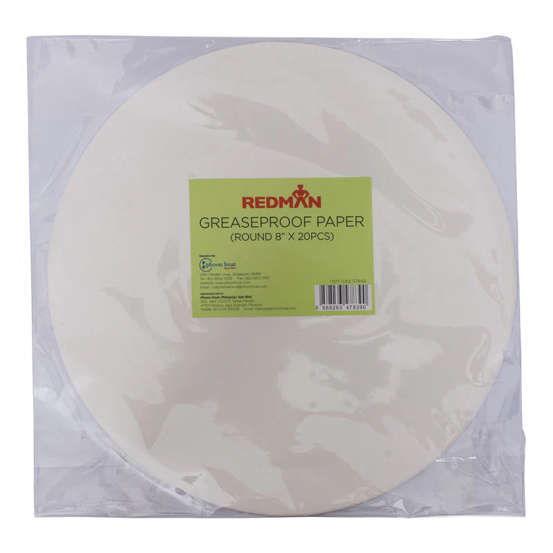 greaseproof paper round 8" 20pc (#57444) - Image 2
