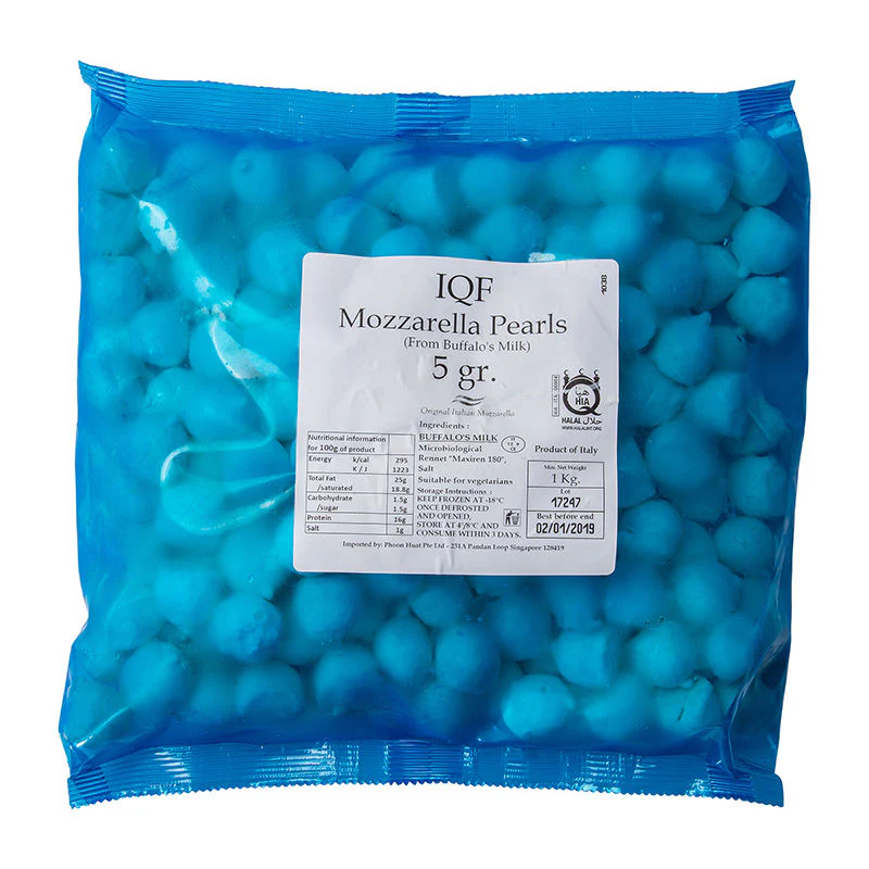 iqf 5g pearls buffalo mozzarella 1kg (#58620) - Image 2