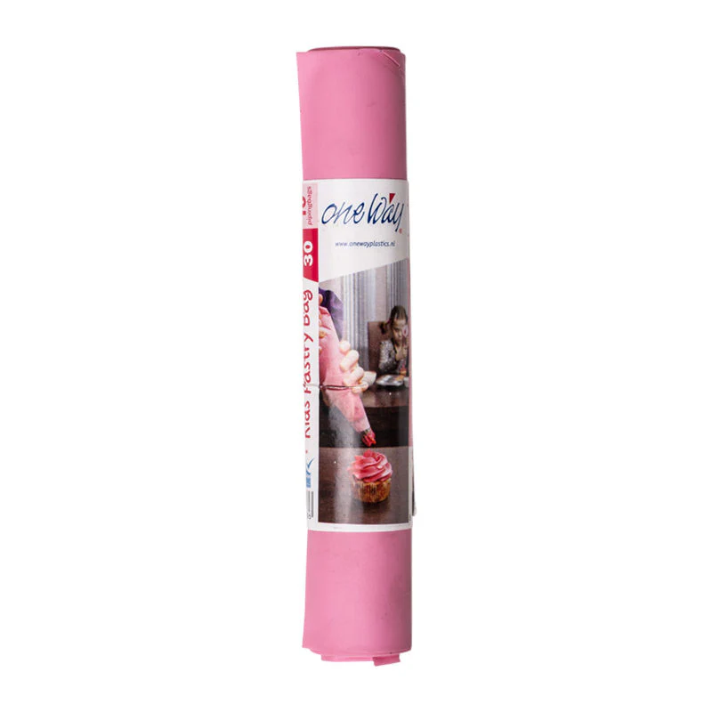 disposable piping bag kid size pink color 12" (#59015)