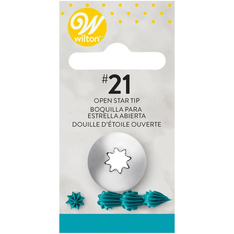 piping tip open star #21 carded (#59963)