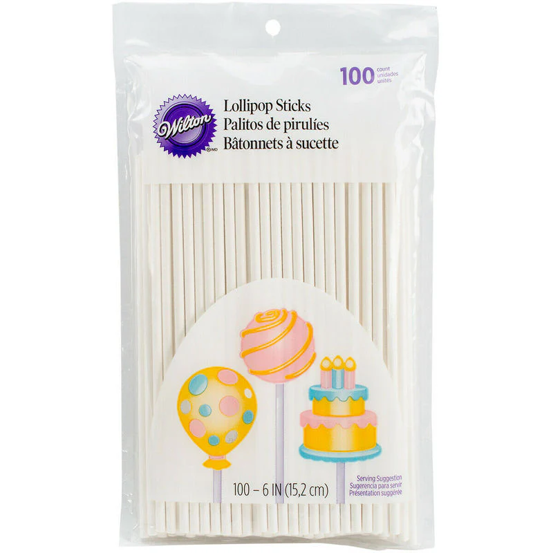 lollipop stick paper 6" 1912-1002 100pc (#60006)
