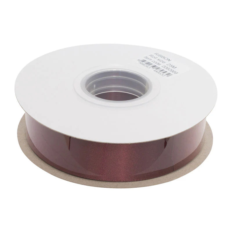 ribbon satin burgundy 25mmx25m (#60969)
