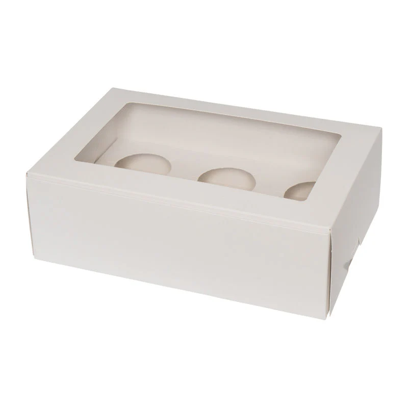 cupcake box 6's plain 9.25x6.25x3h" 5pcs (#61946) - Image 2