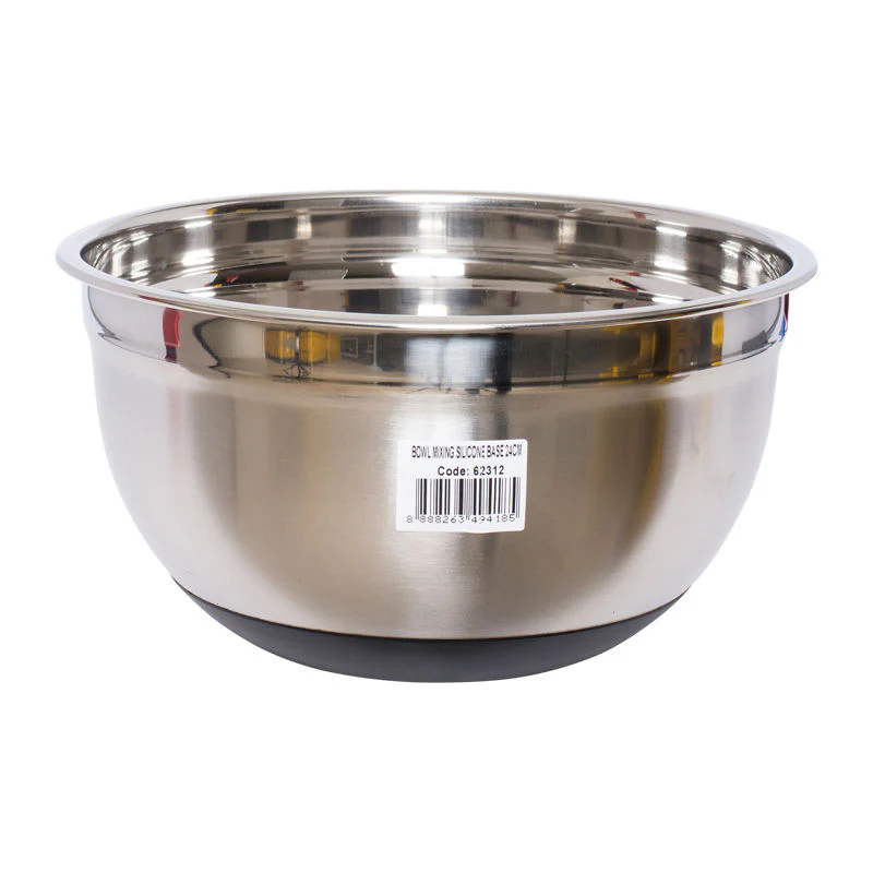 stainless steel mixing bowl with silicon base 24cm (#62312) - Image 2