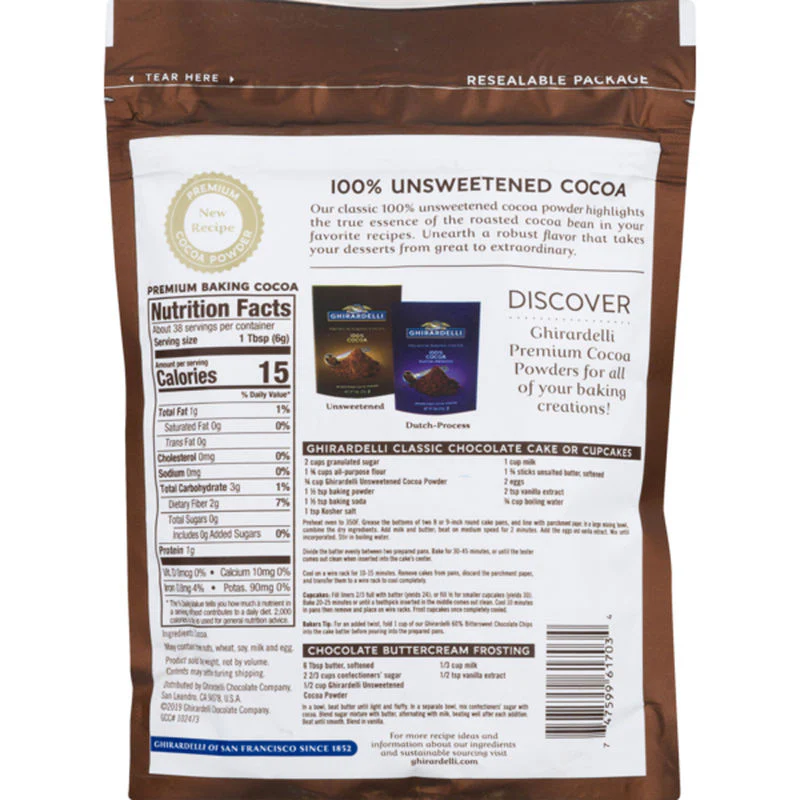 UNSWEETENED COCOA BAKING 100% 8OZ (#62865) - Image 5