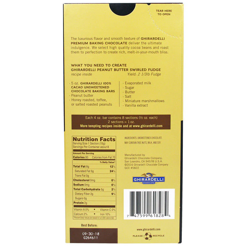 unsweetened 100% cacao baking bar 4oz (#62867) - Image 6