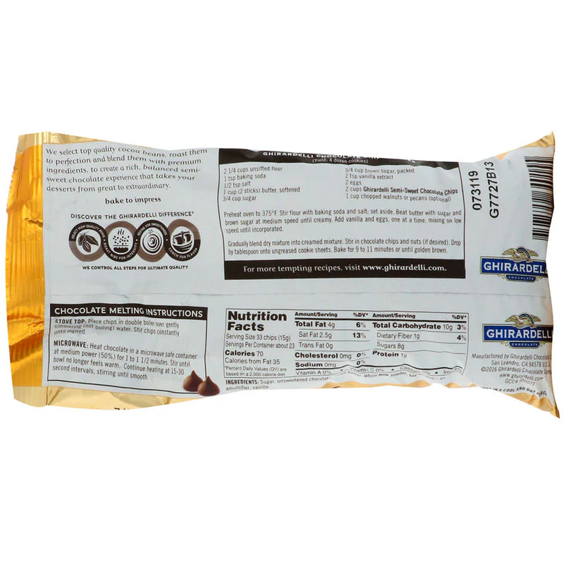 SEMI SWEET CHOCOLATE CHIPS 340G (#62869) - Image 3