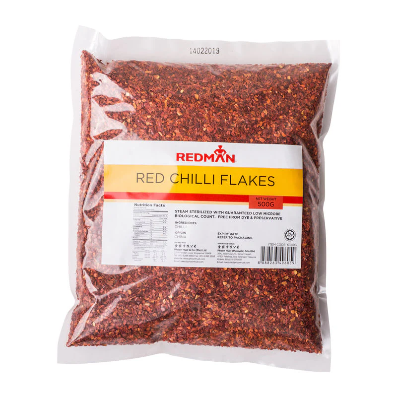 red chili flakes 500g (#63403)