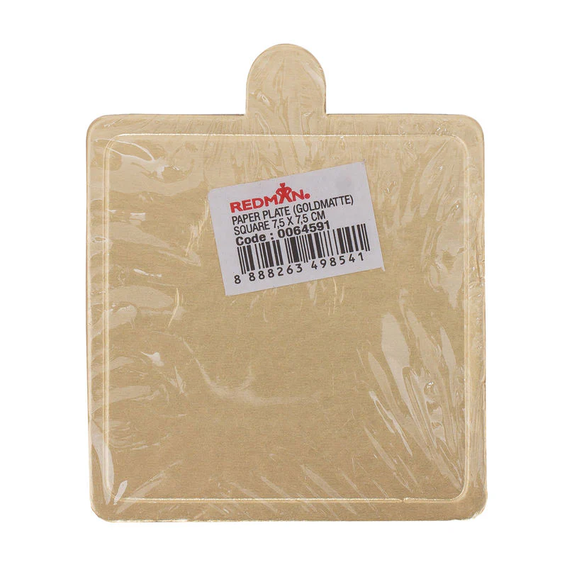 paper plate (gold) 7.5x7.5cm (#64591)