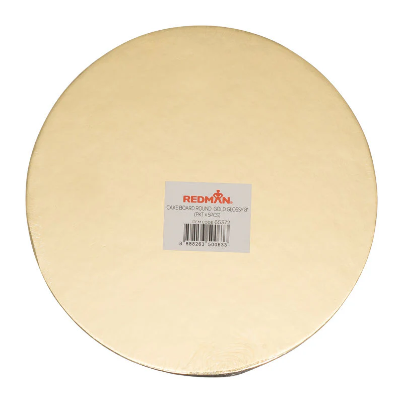 cakeboard 8" round glossy gold 5pcs (#65372) - Image 2