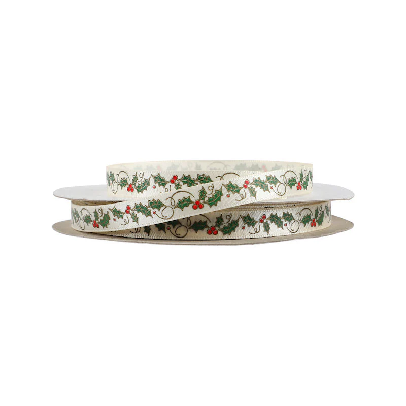 ribbon beige xmas leave 9mmx25m (#65379) - Image 2
