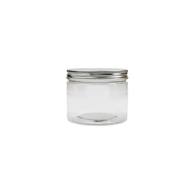 round pet container silver aluminium cap 550ml (#66094)