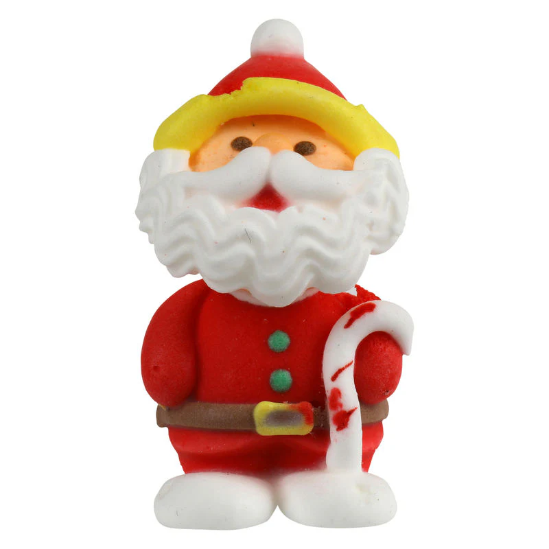 icing decor santa w/candy stick 29x26x53mm c289 (#66877) - Image 2