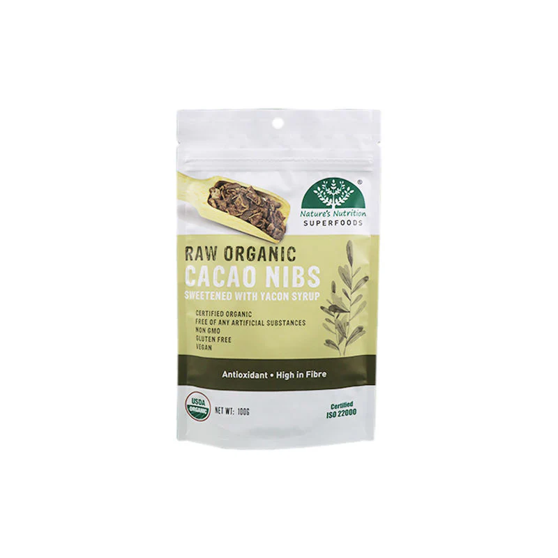 raw organic cacao nibs sweetened with yacon syrup 100g (#67197)