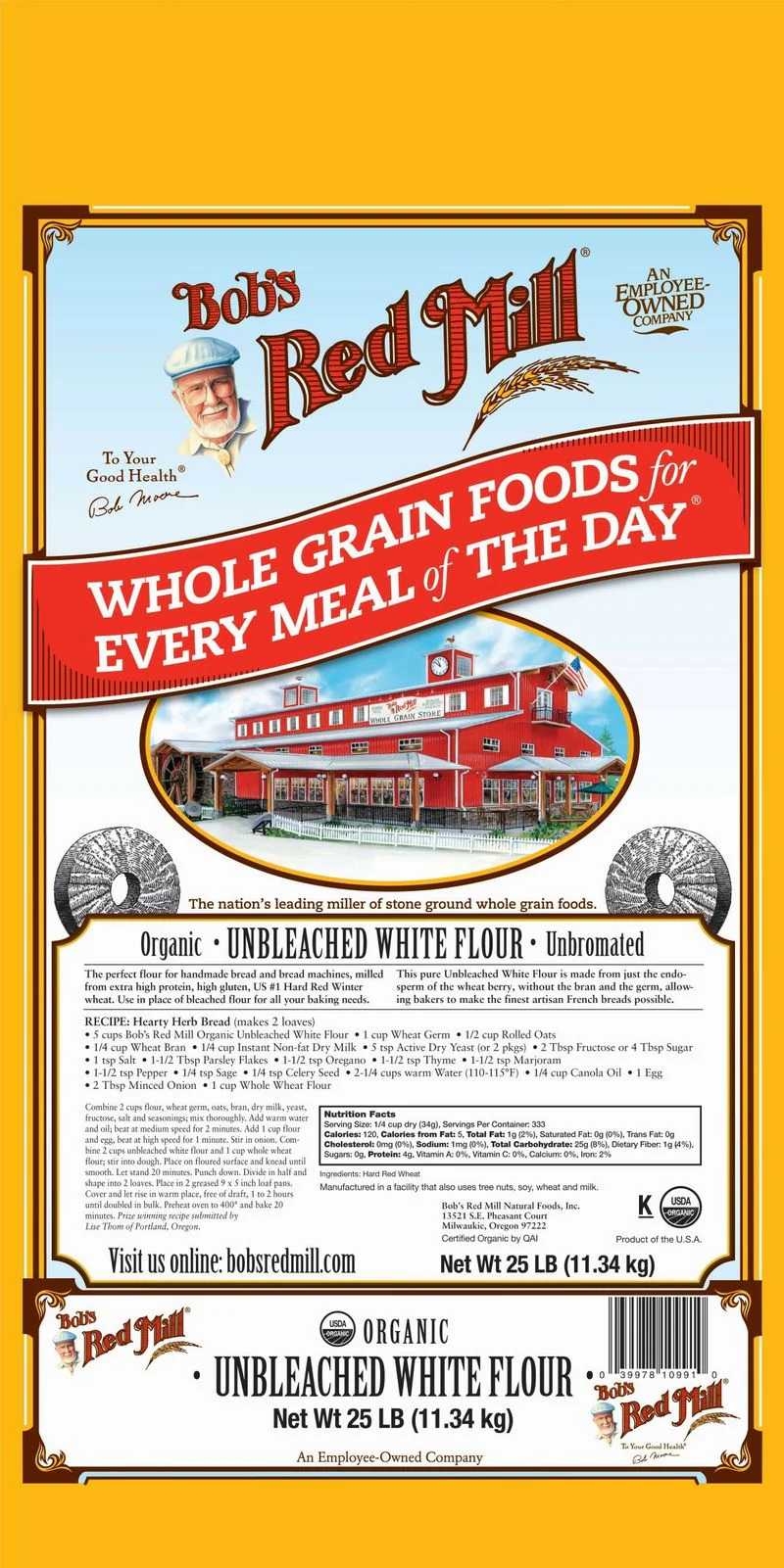 UNBLEACHED ORGANIC ALL PURPOSE FLOUR 25LB (#67648) - Image 2