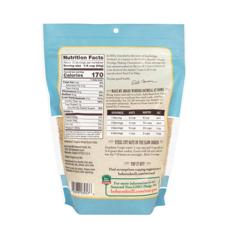 organic steel cut oats 24oz (#68060) - Image 7