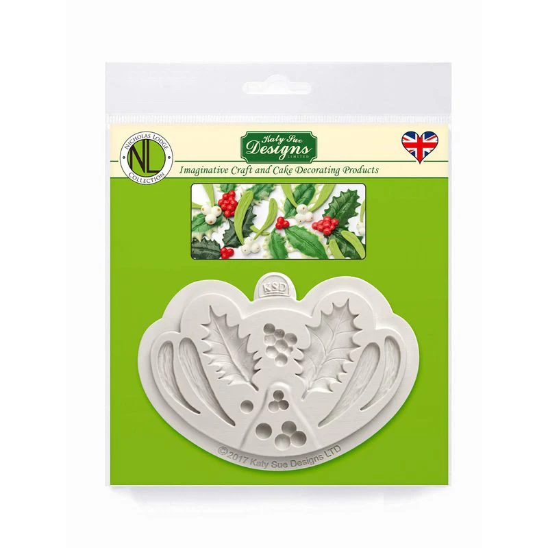 holly & mistletoe silicone mould nlc003 (#100792)