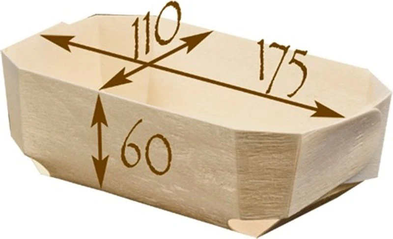 WOODEN LOAF BAKING MOULD 175X110X60MM 5PC (#101272)