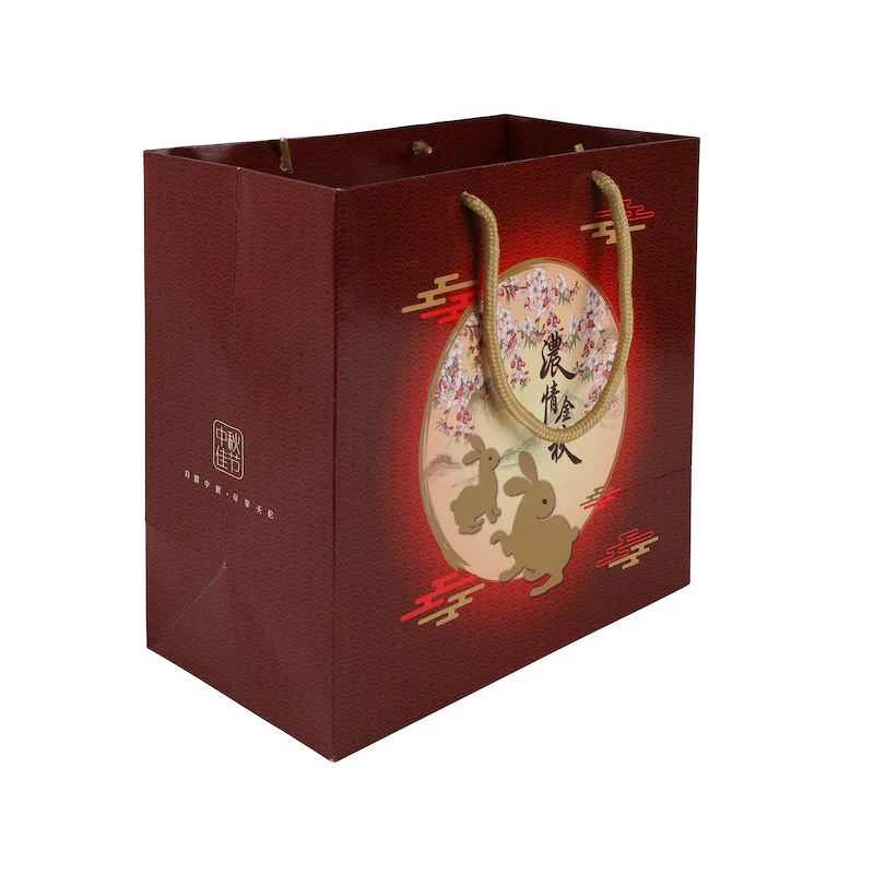 mooncake paper bag 2s redgold bunny 5pc (#102178) - Image 2