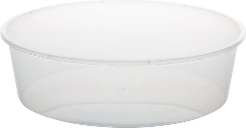 PP PLASTIC MICROWAVABLE ROUND CONTAINER WITH LID 2330ML Ø237MMX72MM 5SET (#102422)