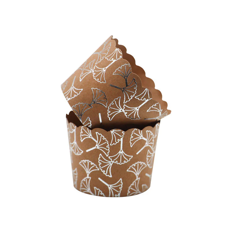 muffin baking case kraft 48x50mm foil silver fan 50pc (#103472) - Image 3