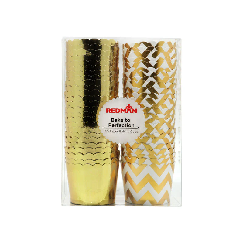 MUFFIN BAKING CASE SET 48X50MM FOIL GOLD 50PC (#103479) - Image 2