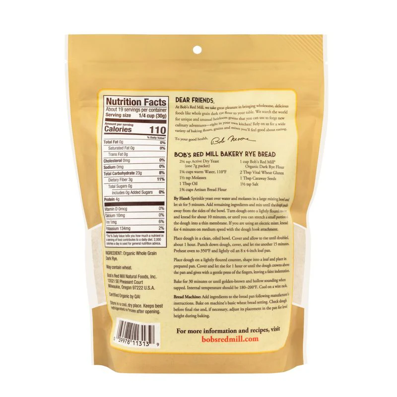 dark rye flour org 20oz (#103645) - Image 6