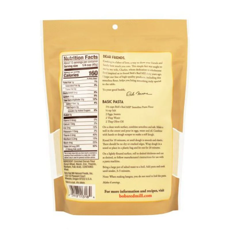 semolina pasta flour bob's r m 24oz (#103646) - Image 7