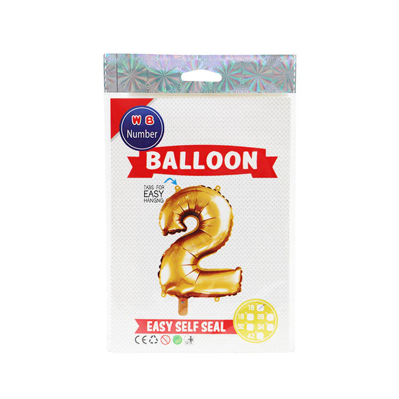 balloon number 2 gold 16" (#103706) - Image 2