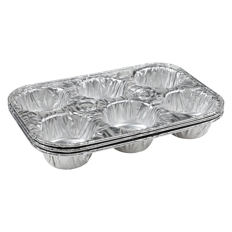 aluminium disp muffin tray 6cav 3pc (#104220)