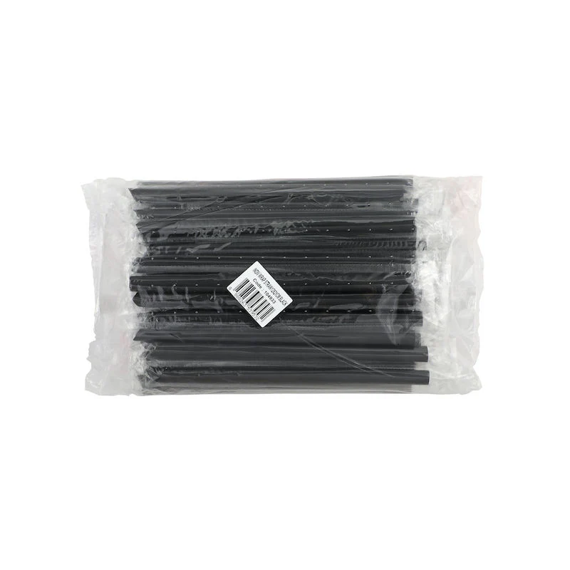 single wrapped straw 12x21cm black (#104933)