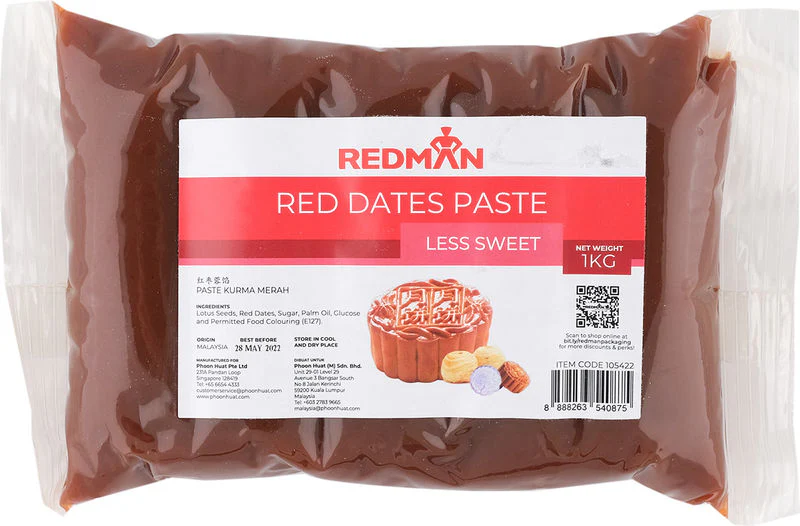 MOONCAKE PASTE RED DATES LESS SWEET 1KG (#105422) - Image 2