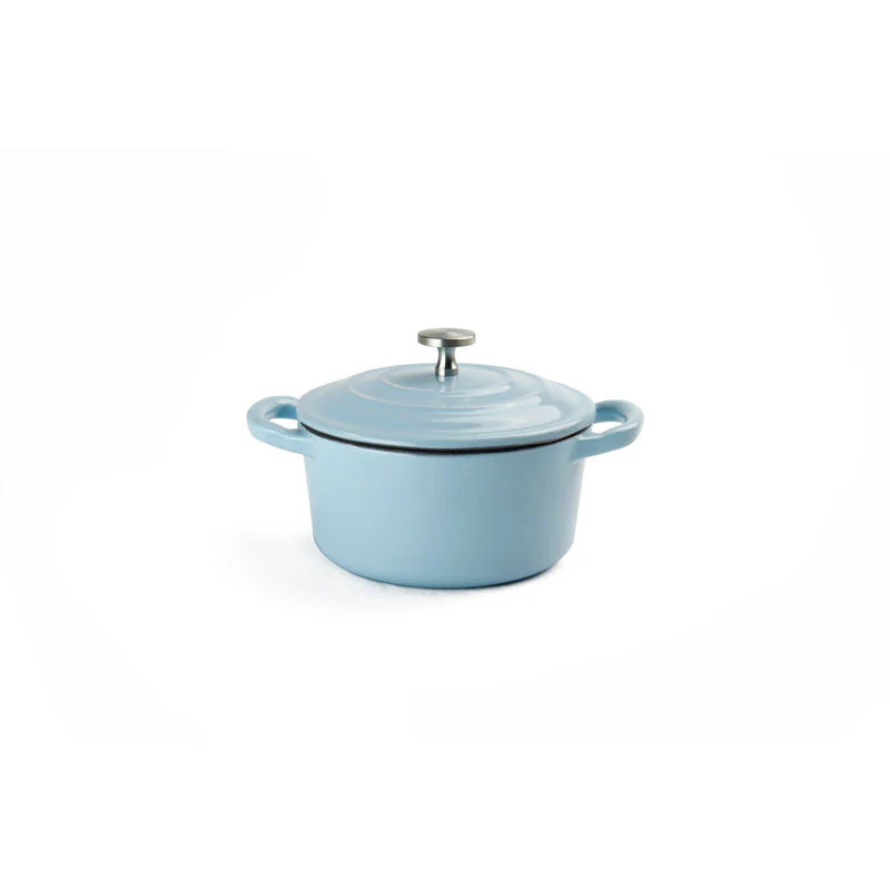 10cm cast iron enamel mini pot-pastel blue (#105758) - Image 3