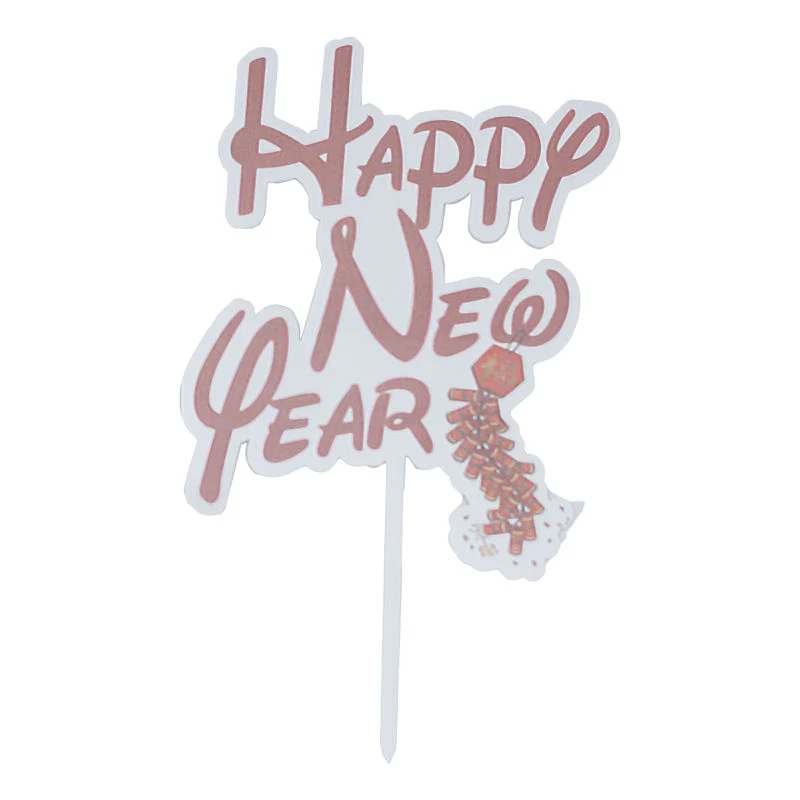 arcylic pick happy new year red (#107252)