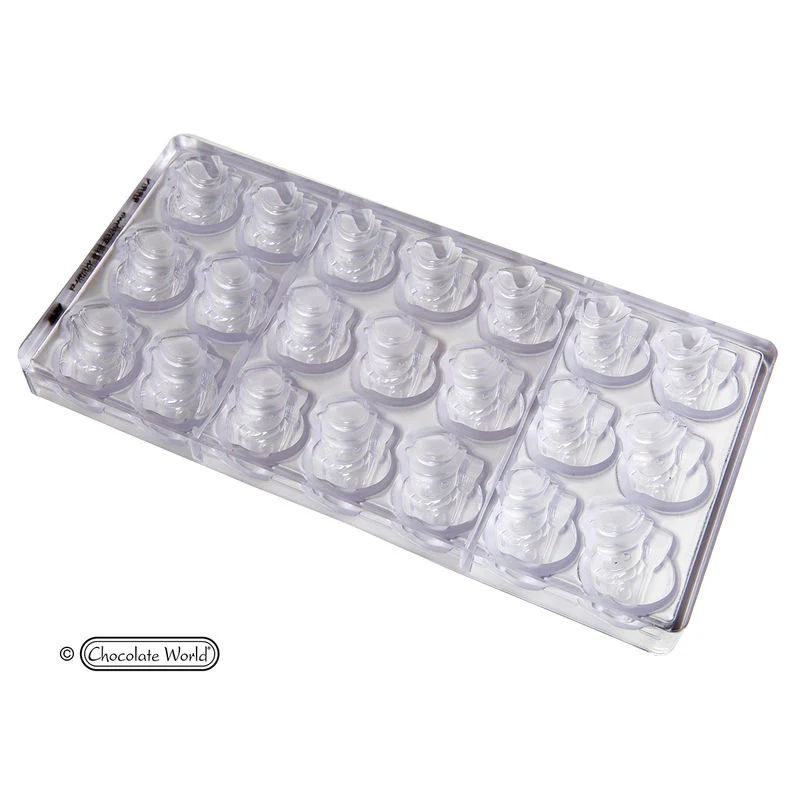 chocolate mould snowman 275x135x24mm 21cav cw1333 (#107462) - Image 3