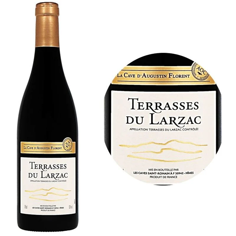 red wine-carignan, grenache, red wine terrasses du larzac 2018750ml (#112215)