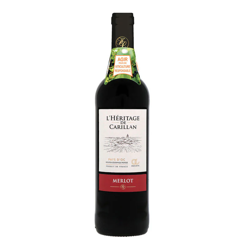 RED WINE IGP MERLOT PAYS D'OC 75CL (#112279) - Image 2